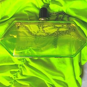 Clear Neon Green Clutch